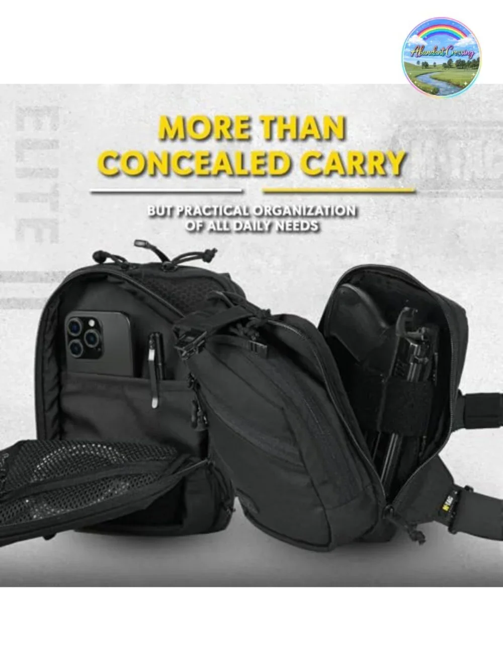 M-Tac Elite Sling Bag - EDC Tactical Crossbody Concealed Carry CCW Chest Pack